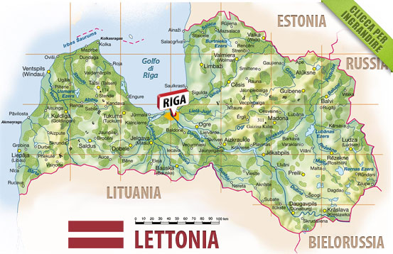 Cartina della Lettonia